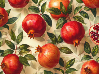 pomegranate fruits background