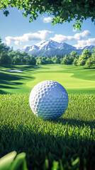 Golf ball on the golf course