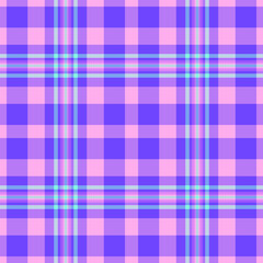 Nyc plaid check texture, eps pattern vector background. Mens shirt seamless textile tartan fabric in violet and indigo colors.