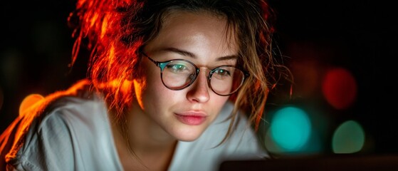 Data defenders: the critical role of women in cybersecurity. Editorial style. Mastering cyber defense in a futuristic server room with holograms. Art direction. Creative poster.