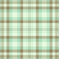 Classic plaid pattern in soft green  beige hues. Timeless  versatile, ideal for backgrounds, textiles, fashion,  design projects seeking a rustic, cozy feel.