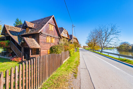 Traditional village of Letovanic on Kupa river, Croatia