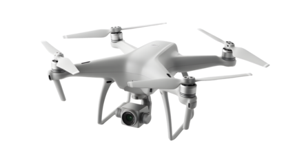 Sleek modern drone with advanced camera poised for aerial photography and videography, capturing breathtaking perspectives effortlessly.