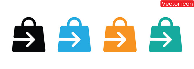 Enhance your online store with these eye-catching shopping bag icons, guiding customers seamlessly through their purchase journey. Great for websites and apps!