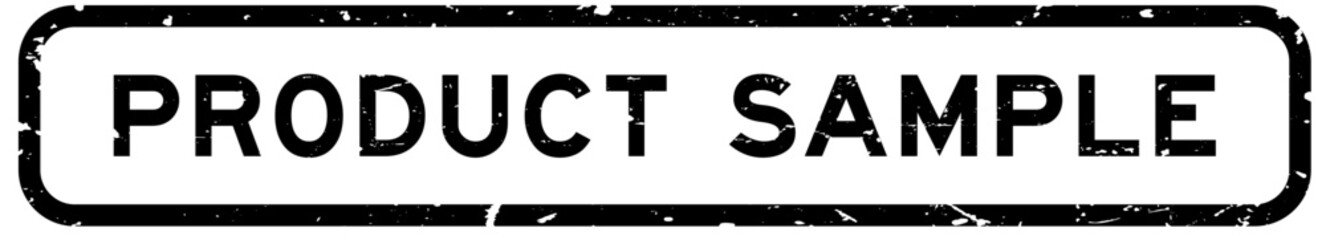 Grunge black product sample word square rubber seal stamp on white background