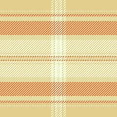Seasonal plaid check tartan, dress textile vector seamless. Ribbon texture pattern fabric background in amber and light colors.