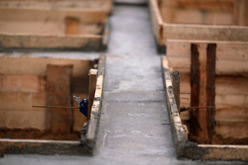 Construction of the foundation of a private house
