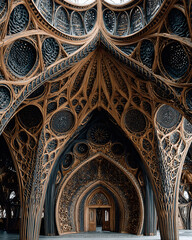 Obraz premium Intricate Architecture Stunning Details and Symmetry in Modern Design