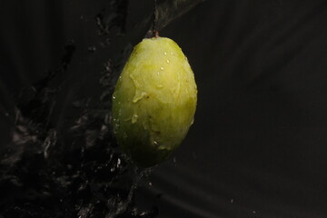 mango in water splash