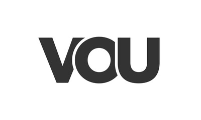 VOU logo design template with strong and modern bold text. Initial based vector logotype featuring simple and minimal typography. Trendy company identity.