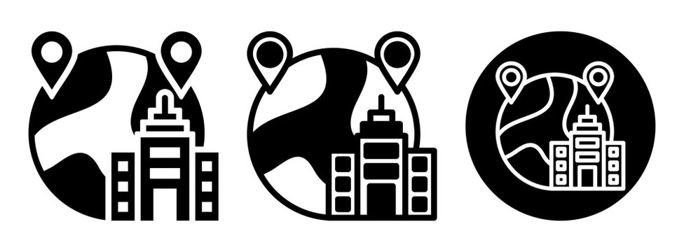 Multinational Corporation Icon Collection Glyph & Mixed Style