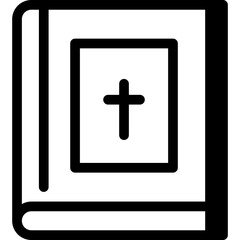 Fototapeta premium Holy Bible icon, faith, and spirituality vector line icon
