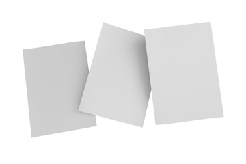 3D realistic blank A4 format paper flyer mockup isolated. Sheet design template for presentation poster, newspaper, flyer, brochure, cover, magazine, card, paper note, postcard, letter or invitation