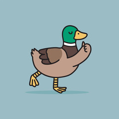Brown Duck Quacking Cartoon Animal Illustration