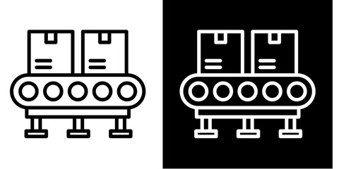 Conveyor Belt   Icon Set White Style Collection