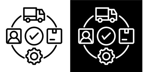 Circular Supply Chain   Icon Set White Style Collection