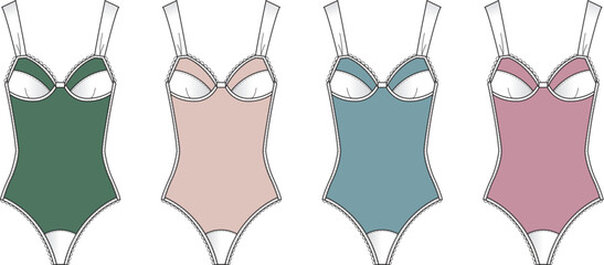 Fashionable Bodysuits in Varied Colors Apparel Design for Stylish Women