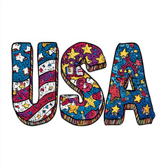 typography, letter "USA"