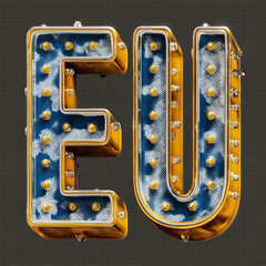 typography, letter "EU"