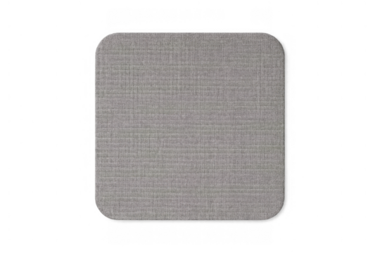 Gray fabric drink coaster mockup providing a customizable template for branding isolated with a transparent background