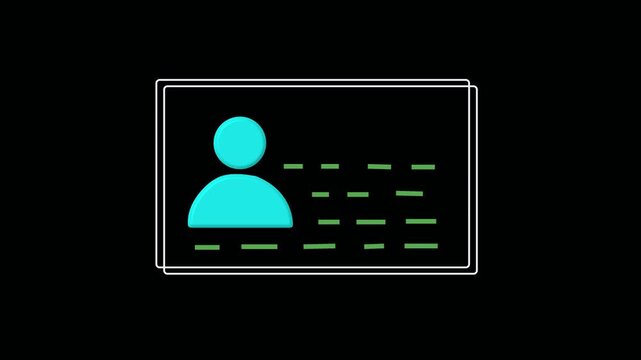 ID Card icon. Identification cards outline icon. Driver's license Identification card symbol in red background. and Identification card icon