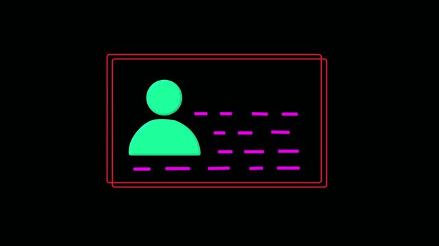 ID Card icon. Identification cards outline icon. Driver's license Identification card symbol in red background. and Identification card icon