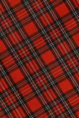 Christmas Tartan Plaid Seamless Design Checkered plaid. Cloth Pattern background of Scottish style. New year textile decorations. Red, Green white Black top view. empty tablecloth table cloth texture.