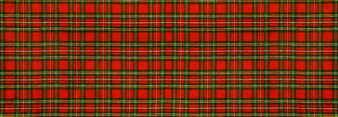 Christmas Tartan Plaid Seamless Design Checkered plaid. Cloth Pattern background of Scottish style. New year textile decorations. Red, Green white Black top view. empty tablecloth table cloth texture.