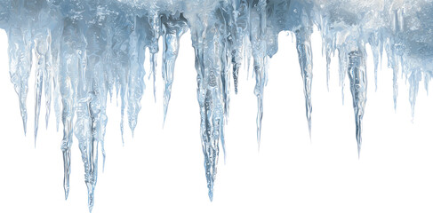 Icicle winter ice frost cold frozen stalactite shapes hang with crystal clarity