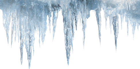 Icicle winter ice frost cold frozen stalactite shapes hang with crystal clarity