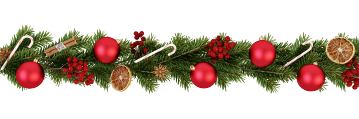 christmas wreath decorations isolated on white