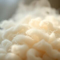 A soft, dreamy image depicting wool texture with gentle, diffused light, hazy atmosphere, and subtle illumination