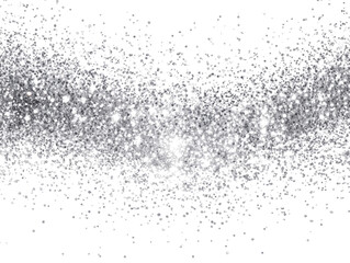 Obraz premium Glittering silver overlay with a transparent background for creative designs and effects.