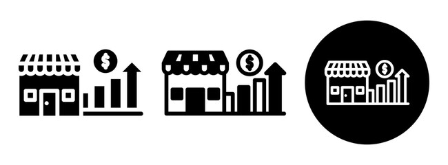 Market Growth Icon Collection Glyph & Mixed Style