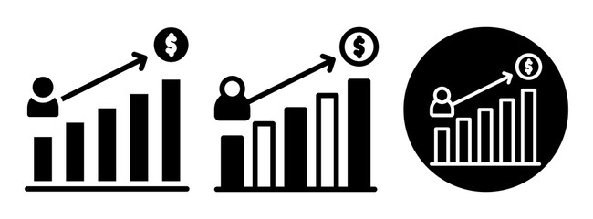 Sales Metrics Icon Collection Glyph & Mixed Style