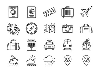 Global Travel Essentials Icon Set