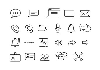 Office Supplies and Stationery Icon Set