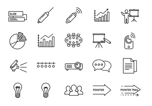 Office Presentation Tools Icon Set