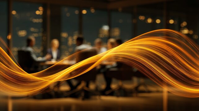 Innovative entrepreneurs drive growth through data-driven meetings. Network signals. Modern office meeting fosters innovative e-commerce collaboration. Digital communication. - Powered by Adobe