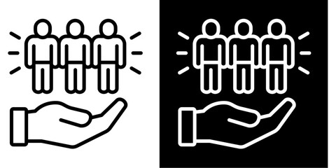 Team Building Icon Set White Style Collection
