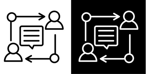 Feedback Loop Icon Set White Style Collection
