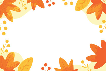 autumn leaves border seasonal frame with acorns branches and berries