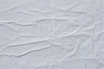 White creased crumpled glued paper poster mockup texture background