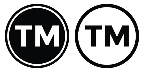 Trademark TM Symbol Icon Isolated on White Background-Trademark Registration and Intellectual Property Rights Concept