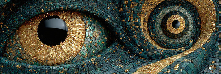 Intriguing Eye Art Mosaic A captivating close-up unveiling hidden details