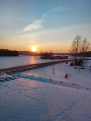 sunset in winter