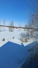 winter landscape with lake