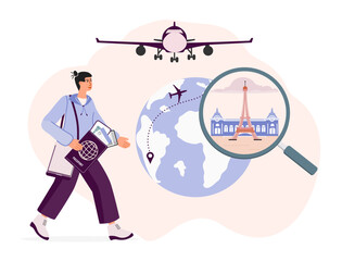 Tourism Travel Tourist Airplane Man France Europe