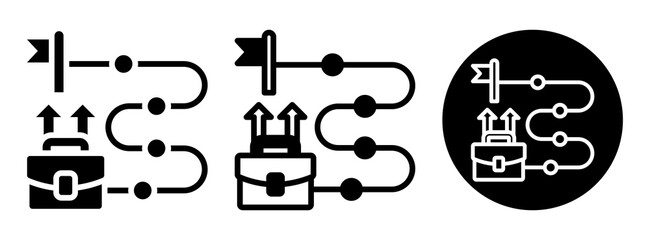 Growth Path Icon Collection Glyph & Mixed Style