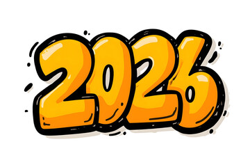 2026 typography illustration for new year celebration.